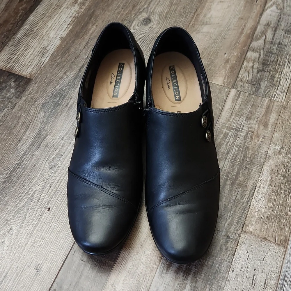 Clarks Originals Womens Emslie Warren Black Slip On Booties Size‎ 11N Neutral